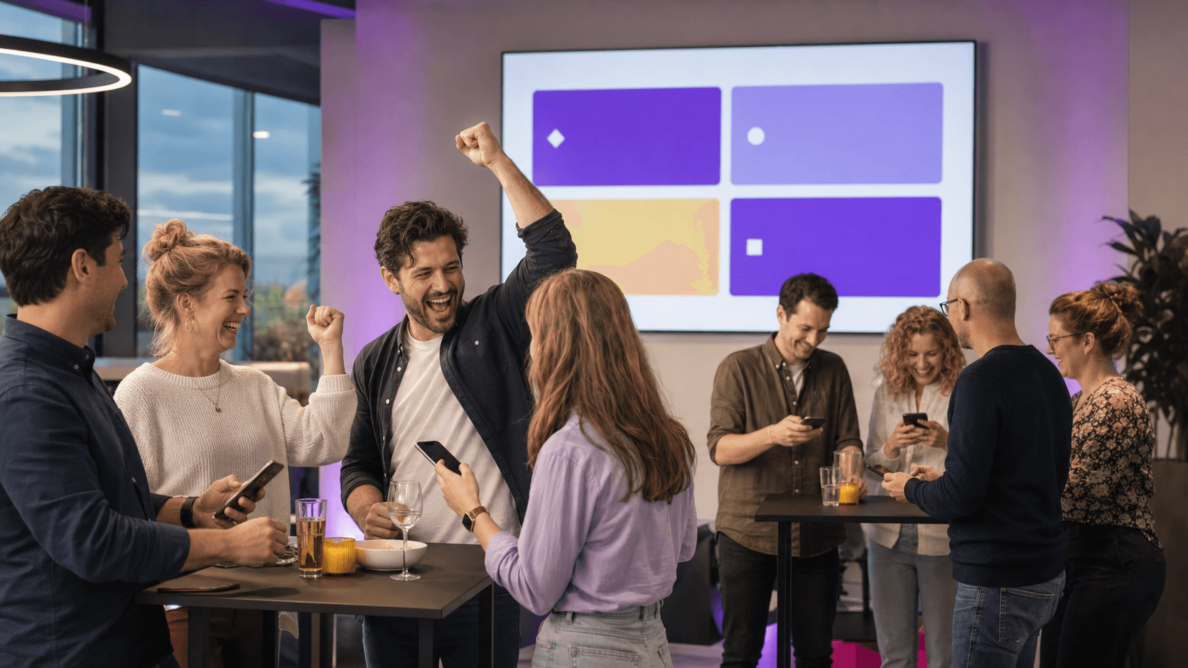 Collega's vieren een goed antwoord